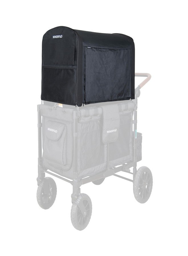 WonderFold Flex Canopy - Stroller Wagon Canopy - UV Protection - Overhead Attachment & Stroller Wagon Sun Shade - Fits W4 Elite/Luxe - Black - Image 1