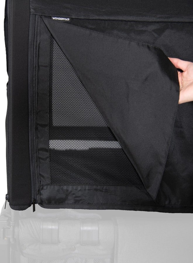 WonderFold Flex Canopy - Stroller Wagon Canopy - UV Protection - Overhead Attachment & Stroller Wagon Sun Shade - Fits W4 Elite/Luxe - Black - Image 4