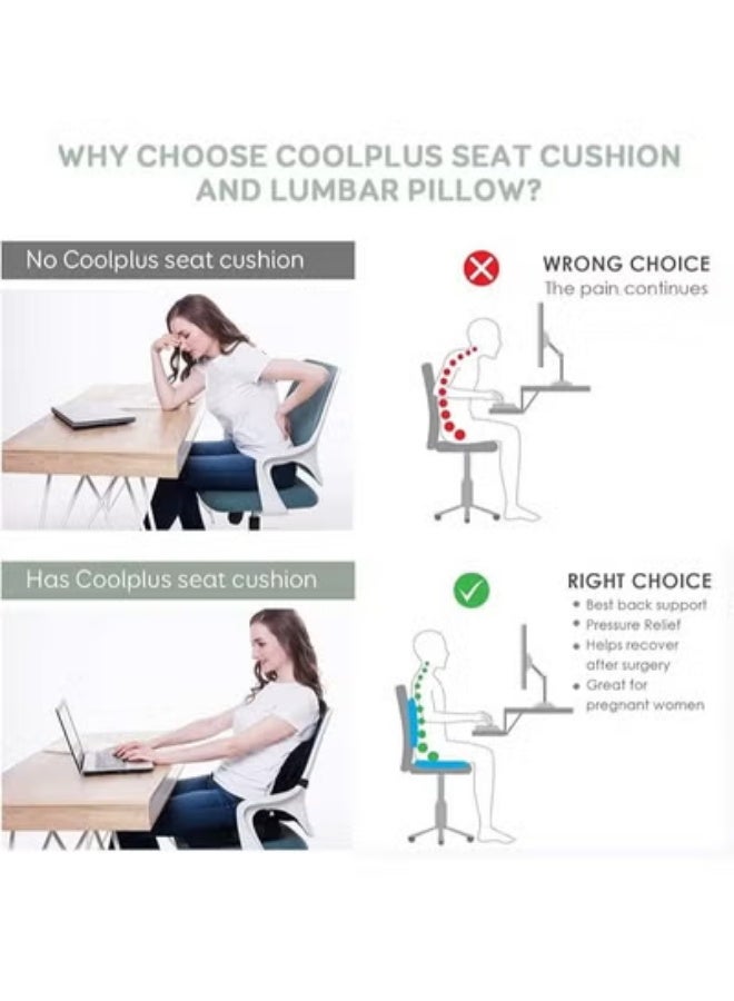 Memory Foam Seat Cushion for Office Chair, Orthopedic Coccyx Support Pad for Tailbone, Back, Hip and Sciatica Pain Relief with Washable Cover - Image 4