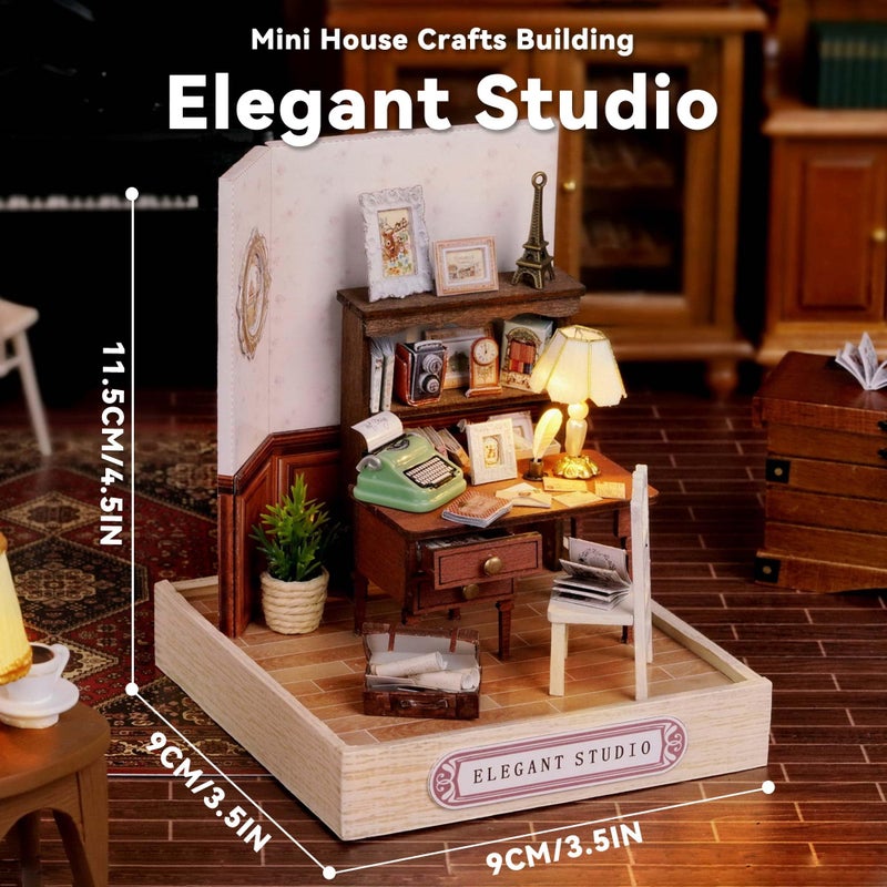 Flever Dollhouse Miniature DIY House Kit Creative Room with Furniture for Romantic Valentine's Gift (Elegant Studio) - Image 2