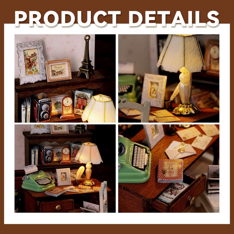 Flever Dollhouse Miniature DIY House Kit Creative Room with Furniture for Romantic Valentine's Gift (Elegant Studio) - Image 5