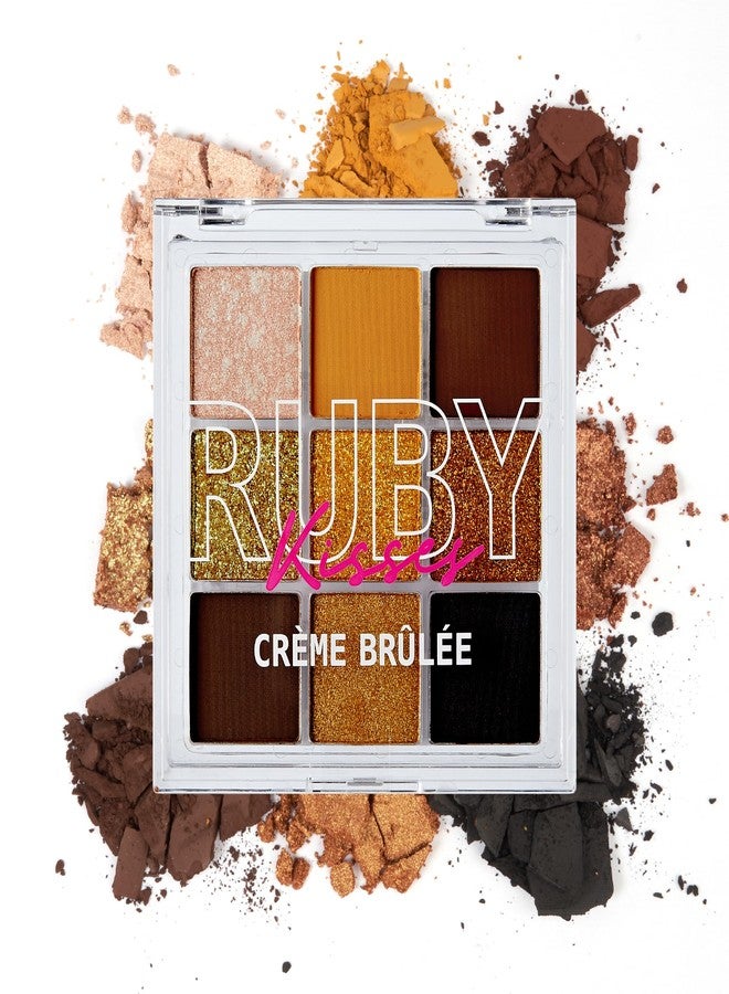 Ruby Kisses Eyeshadow Palette Highly Pigmented Eye Makeup 9 Shades Matte Shimmer Metallic Eyeshadow Palette (Creme Brulee) - Image 1