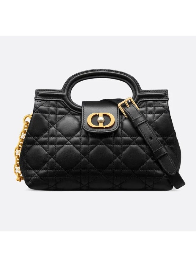Dior Addict Dior Jolie Mini Top Handle Women Bag, Womens Shoulder Bag, Women's Cross-Body Bag, Women's Hand Bag,  Black-19 cm x 13.5 cm x 9 cm - Image 1