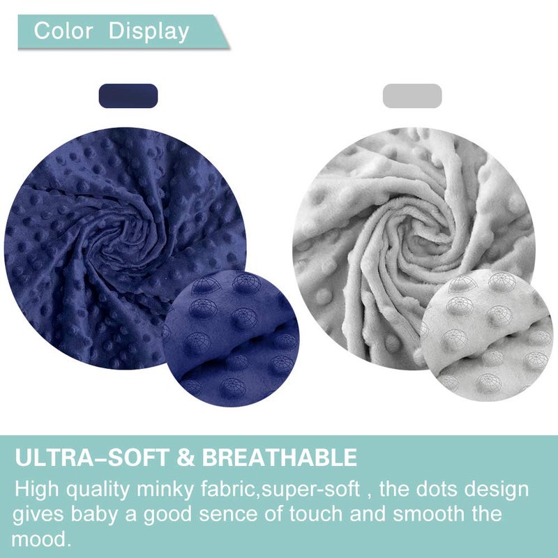 Owlowla 2Pack Nursing Pillow Cover Grey&Navy Nursing Covers Set Breastfeeding Pillow Slipcover Fits Naked Nursing Pillow for Baby Boy Girl(Silver Gray/Navy) - Image 2