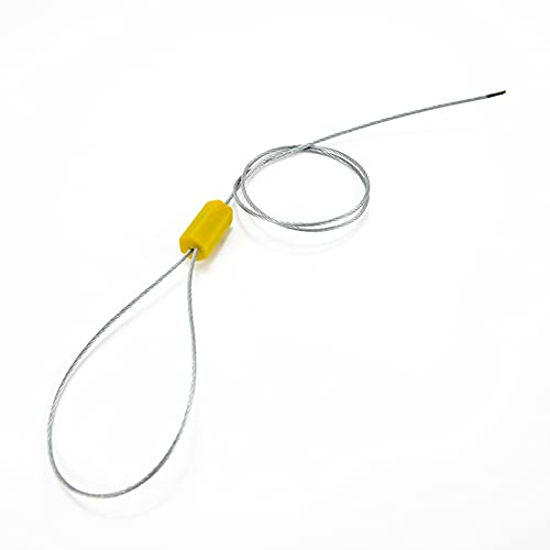 Leadseals 24" Steel Wire Cable Seals Tamper Resistant Security Tags Numbered Garden Marking Label Lock Strip Self-Locking Padlock Length 60 cm (Pack of 100pcs) (Yellow) - Image 3