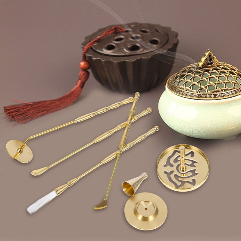 1 Set Powder Incense Burner Kit Brass Incense Making Kit Incense Seal Mold Incense Cone Tower Mold - Image 5
