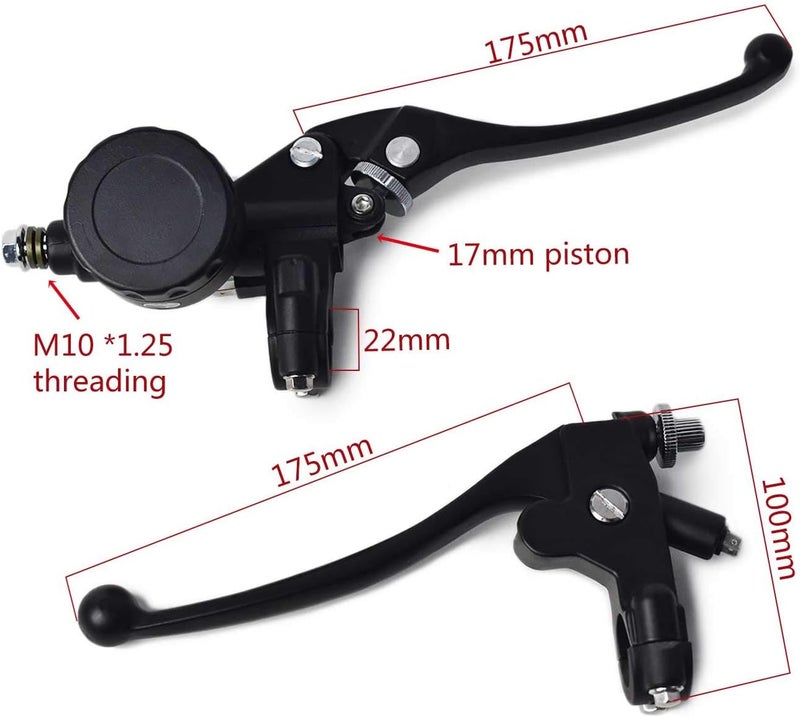 DKMOTORK 0011 Universal 7/8" Motorcycle Levers Hydraulic Brake Master Cylinder Reservoir Clutch Lever Set - Image 5