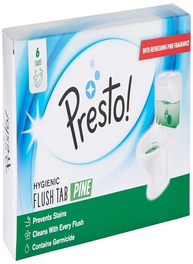Presto! علامة أمازون التجارية - أقراص بريستو الصحية للتنظيف، برائحة الصنوبر - 50 غرام (عبوة من 6 أقراص) - Image 1