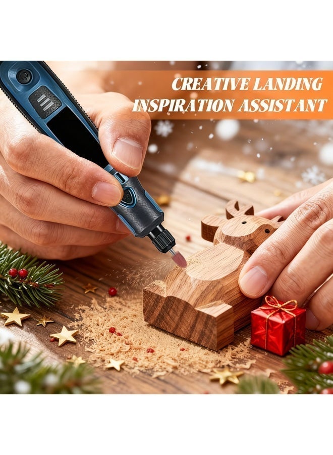 MRUN DIY Small Electric Grinder, Household Hand-held Electric Polishing Tool For Jade Engraving, USB Rechargeable Electric Grinder Set Mini Small Electric Grinder Pen, Power Tool - Image 4