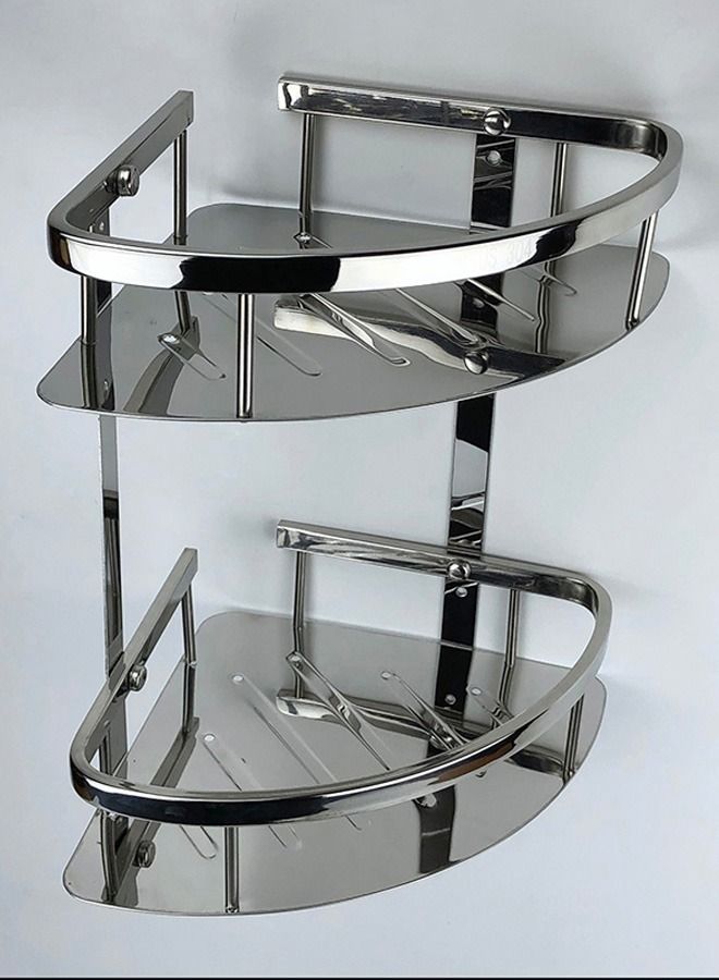 إيه جي دي رف زاوية للحمام مكون من طابقين/ فضي - Image 1