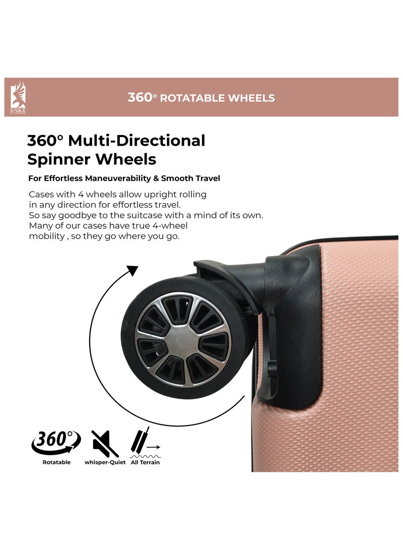 Eagle Express Defender 28-Inch Hard Trolley - Baby Pink - High Quality ABS - Free Protective Cover - 1-Year Warranty - Image 4