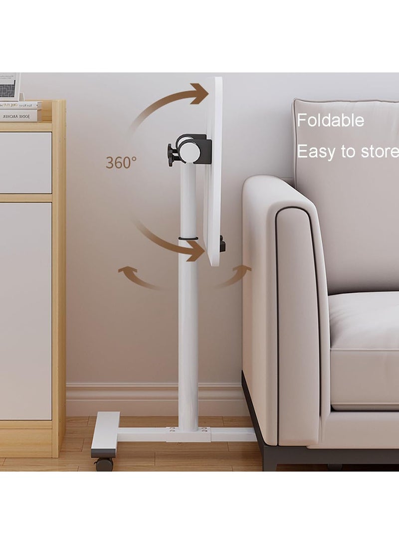 XiuWoo Multifunctional 360° Rotating Home Bedroom Bedside Movable Writing Desk, Height Adjustable Foldable and Liftable Side Table, Universal Wheel Small Side Table Laptop Table, Coffee Table, Suitable for Sofa Living Room Bedroom 55*32*89cm  - Image 2
