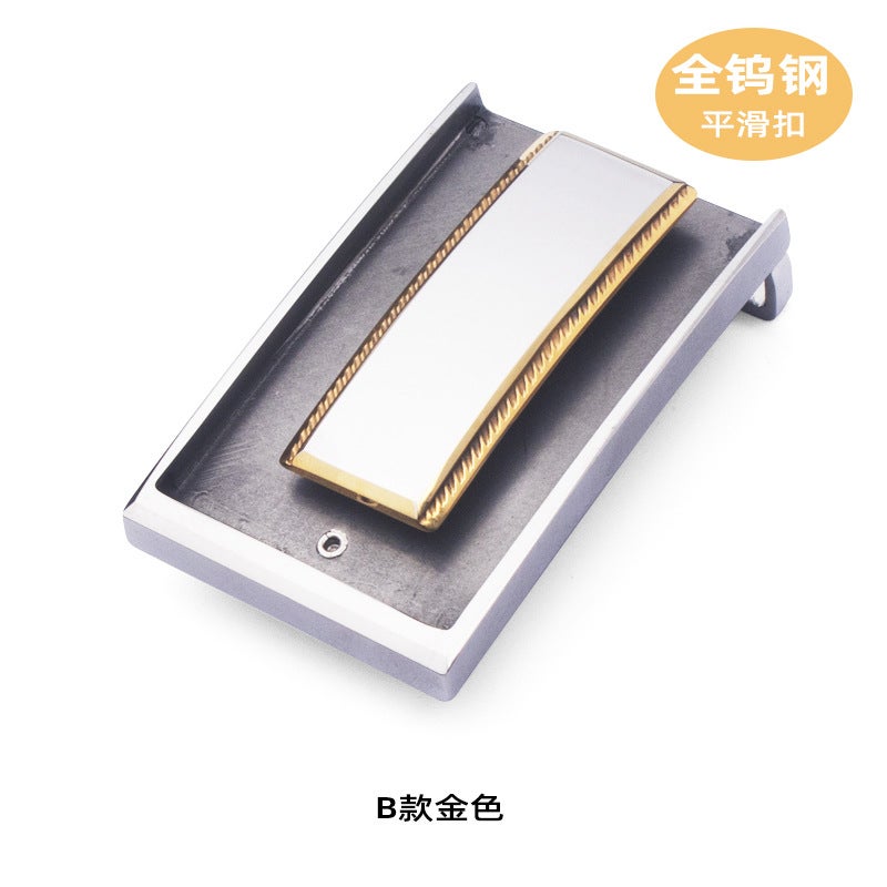 Tungsten Steel Belt Buckle, Scratch-Resistant And Always Shiny, 3.5/3.8Cm Full Tungsten Steel Smooth Buckle, And Dropshipping Available - Image 1