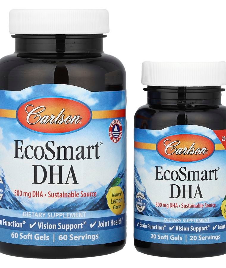 EcoSmart® DHA Natural Lemon 500 mg 60 Soft Gels + 20 Soft Gels