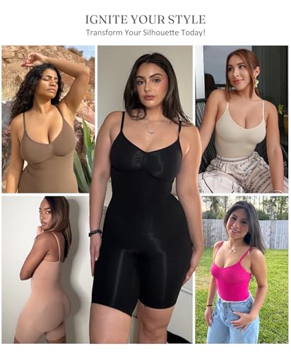 FeelinGirl فيولين جير شيف وير للنساء للتحكم في البطن مدرب الخصر فاجا رفع المؤخرة شكل الجسم بدلة بحجم زائد كاكي XL/XXL - Image 5
