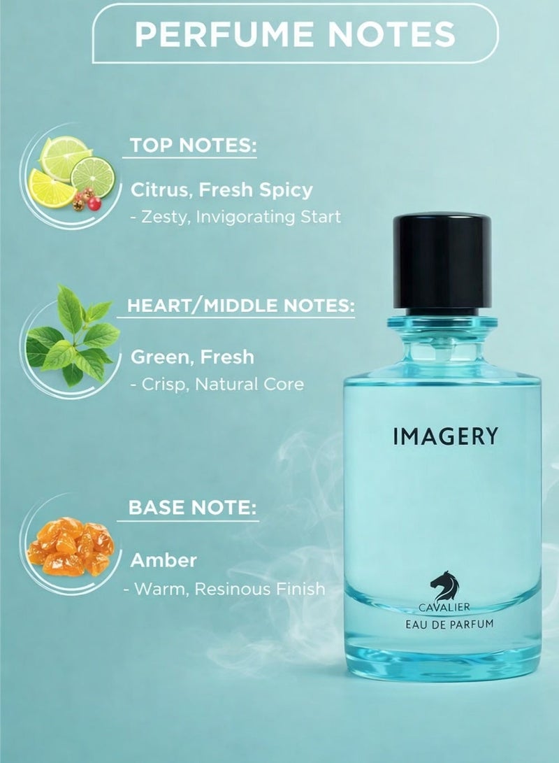Cavalier Perfume Luxury Men’s Perfume The Cavalier Imagery Eau de Parfum 100ml | Long Lasting Perfume for Men with Fresh Spicy & Aromatic Fragrance with Green Blend | The Best Eau De Parfume For Men - Image 2