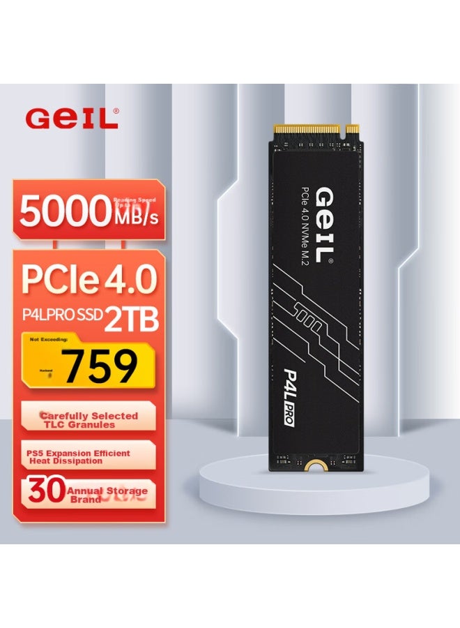 Geil 2tb Ssd, M.2 Interface , Nvme Ssd Gaming High-performance Version, High-speed 5000mb/s, P4l Series - Image 1