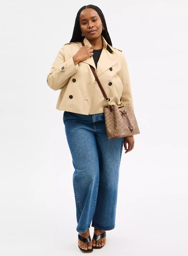 coachoutlet Coach Rowan Bucket Bag In Signature Canvas With Detachable Strap, Women's Shoulder Bag, Women's Cross-Body Bag, Women's Tote Bag, Women's Hand Bag, Women's Travel Bag, Beige-Brown-22cm - Image 4