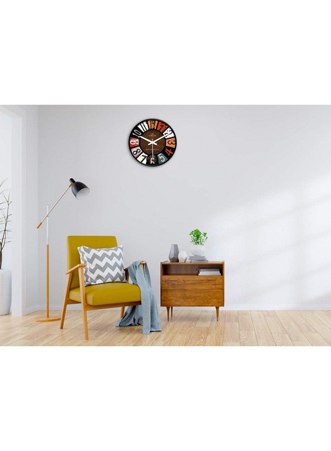 IIK COLLECTION 12-inch Plastic Designer Analogue Sweep Silent (No Tic-Tic Sound) Quartz Movement Round Wall Clock for Home, Wall Clock for Living Room, Bedroom, (30 cm x 30 cm x 6 cm) - Image 2