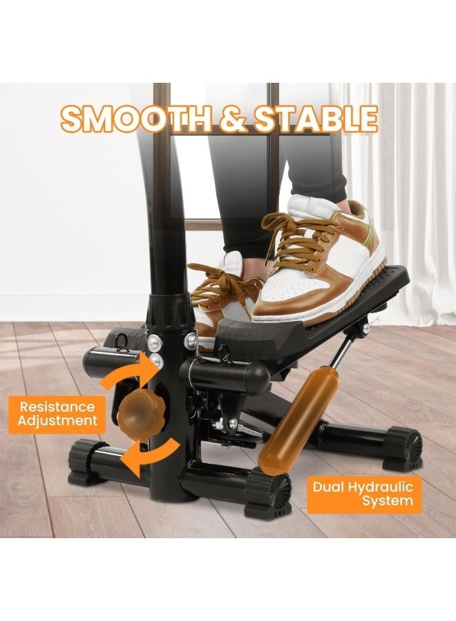 والالا أجهزة المشي مع درابزين للتمرين، جهاز المشي على الدرج مع أشرطة مقاومة، جهاز المشي المحمول القادر على ممارسة تمارين الجسم بالكامل، منخفض الضوضاء وناعم، يتحمل وزن 300 رطل - Image 3