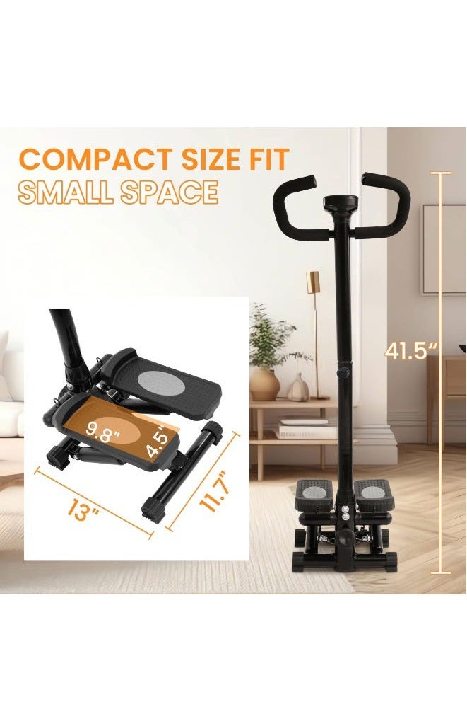 والالا أجهزة المشي مع درابزين للتمرين، جهاز المشي على الدرج مع أشرطة مقاومة، جهاز المشي المحمول القادر على ممارسة تمارين الجسم بالكامل، منخفض الضوضاء وناعم، يتحمل وزن 300 رطل - Image 4