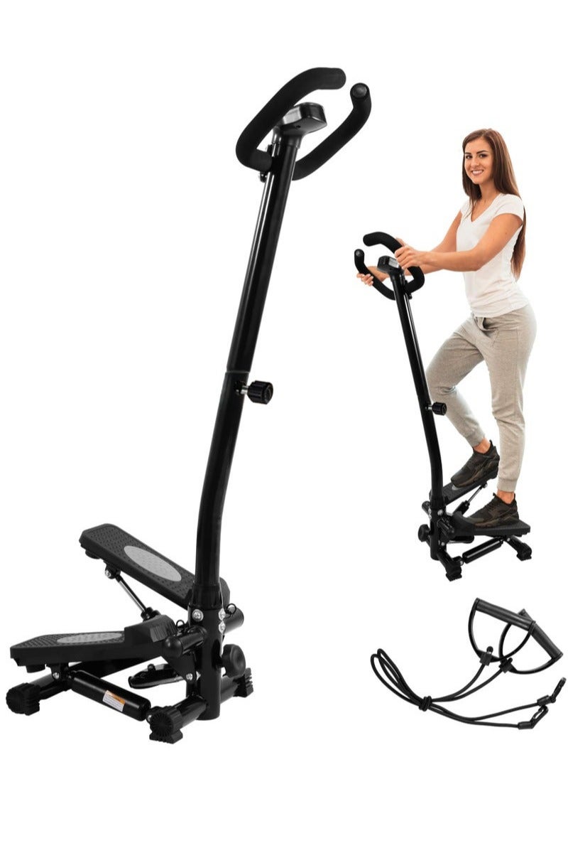 والالا أجهزة المشي مع درابزين للتمرين، جهاز المشي على الدرج مع أشرطة مقاومة، جهاز المشي المحمول القادر على ممارسة تمارين الجسم بالكامل، منخفض الضوضاء وناعم، يتحمل وزن 300 رطل - Image 1