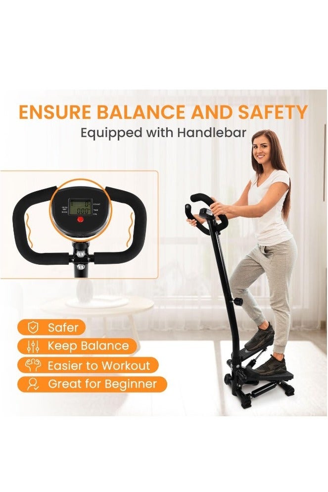 والالا أجهزة المشي مع درابزين للتمرين، جهاز المشي على الدرج مع أشرطة مقاومة، جهاز المشي المحمول القادر على ممارسة تمارين الجسم بالكامل، منخفض الضوضاء وناعم، يتحمل وزن 300 رطل - Image 2