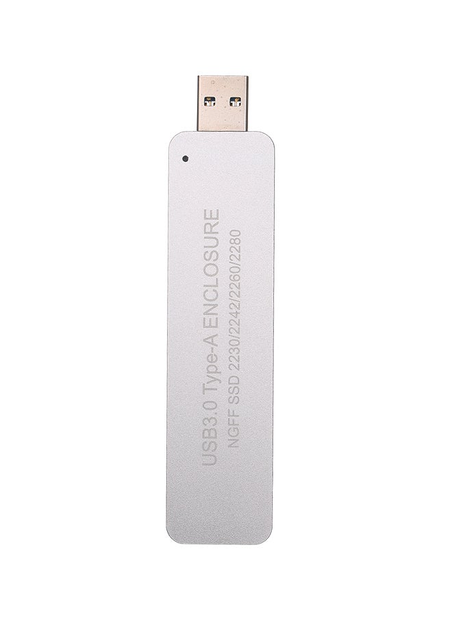 USB3.0 Type-A NGFF(M.2) SSD Enclosure Silver - Image 1