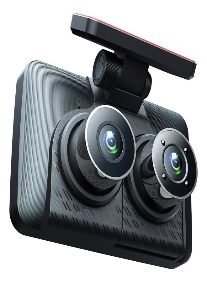 1080P+480P+480P Three Channel Dash Cam with 170°+110°+110° Perspective, 4 Inch Screen, 12 Million Pixels, 4 Infrared LED Lights, WDR, HDR, Up to 128GB Memory Card Compatibility, 115*100mm Size, Includes 1 Dash Cam, 1 Rear Camera, 1 Car Power Cord - Image 1