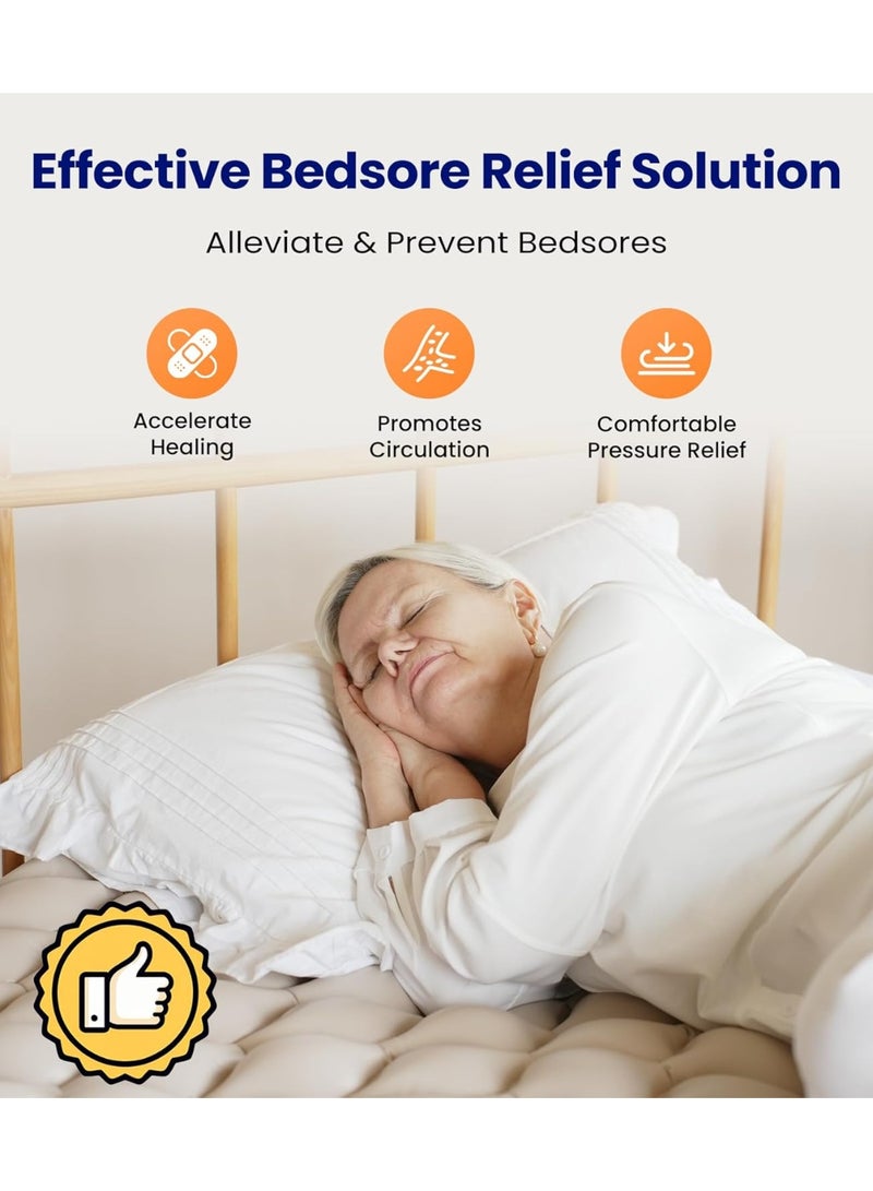 Premium Alternating Air Pressure Mattress Pad,Air mattress for Medical or Standard Bed Sore and Ulcer Relief,Includes Ultra Quiet Pump,Sturdy and Durable,Topper Fits Size Hospital - Image 2