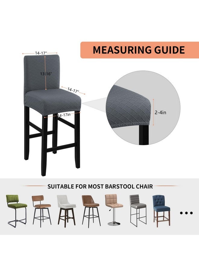 Fuloon Waterproof Bar Stool Covers 4 Pcs, Stretch Pub Stool Chair Slipcover Counter Stool Cover Bar Stool Slipcovers With Backs Removable Washable For Kitchen, Dining Room (Grey, 4Pcs) - Image 4
