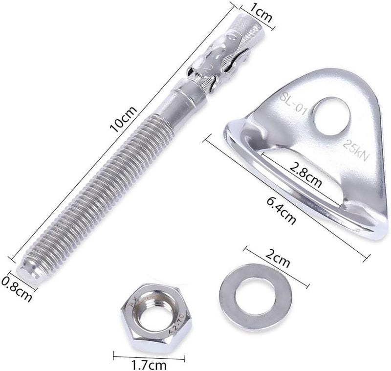 AOKWIT 25kN Climbing Bolt Hangers Anchors Stainless Steel Climbing Holds Anchor Bolt Heavy Duty Expansion Bolt Piton Tiedown for Rock Climbing Rappelling Hammock Gym Wall Aerial Work Caving Rescue - Image 5