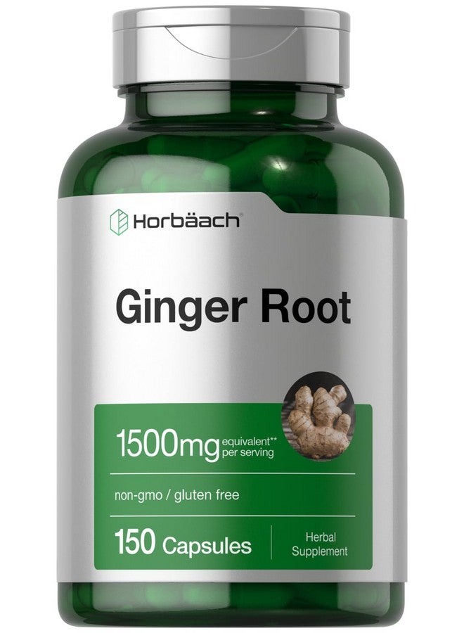 Horbäach Ginger Root Capsules 1500 mg | 150 Pills | Non-GMO, Gluten Free | Ginger Root Extract - Image 1