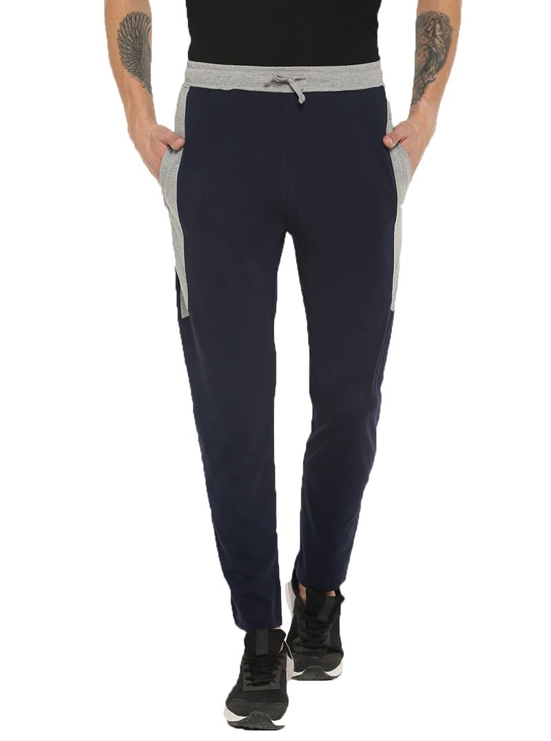 Dollar Mens Cotton Track Pants (Pack of 1), Large, Blue - Image 1