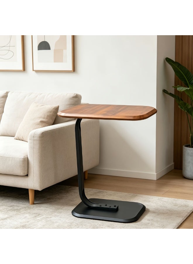 Vparty C-shaped Sofa Side Table, Small Coffee Tray Table, Dimensions 45x30*60cm, Slides Under the Sofa, Suitable for Living Room, Bedroom, Balcony, Small Spaces - Image 2