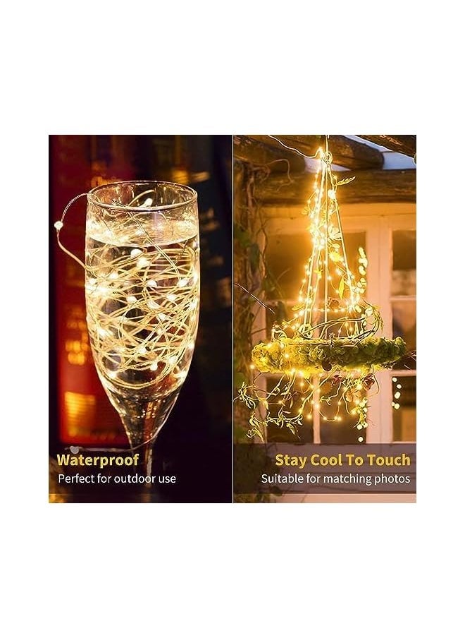 The Bros 4 Pack Solar String Lights for Garden Patio Christmas Tree Indoor Bedroom, 200 LEDs Decorative Fairy Lighting Copper Wire Waterproof Outdoor Light(Warm White4，20m*4)  - Image 4