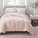 Serta Simply Clean Lightweight 7 Piece Pleated Bed in a Bag for All Season, Full, Blush - Image 2