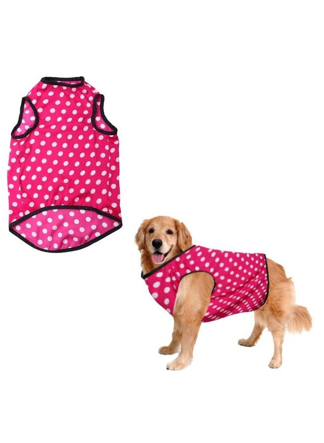 Sage Square Funky Soft Material Dog T-Shirt | Cool/Funky Print Pet | Soft Light Weight | Comfortable & Breathable Dog Clothing | Trendy Vest Outfit (Polka Pink) (Large - 22Inch) - Image 1