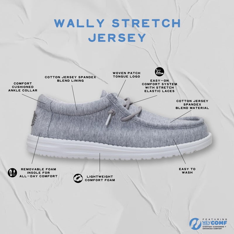 HEYDUDE Menâ€™s Wally Stretch Jersey Grey Size 13 | Slip-On Loafers, Lightweight Casual Shoes, Comfortable Walking Sneakers - Image 5