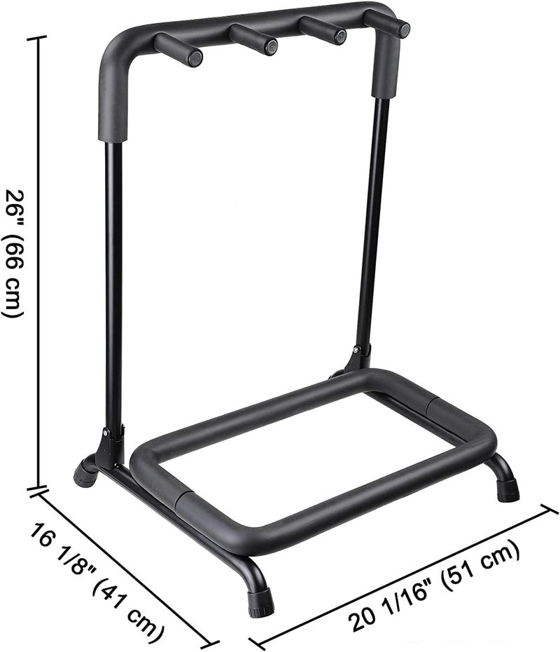 Megarya 3 Holder Multi Guitar Folding Stand for Electric, Bass, and Acoustic Guitars - Image 2