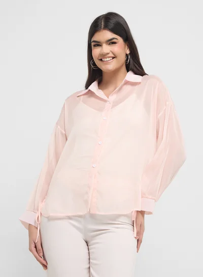 ELLA Sheer Button Down Shirt