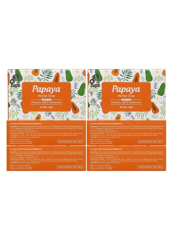 7TH AJMA Herbal Papaya Soap - Natural Body Tan Removal & Radiant Skin Soap - Exfoliates Dead Skin for Glowing Complexion, 100g (Pack of 6) - Image 1