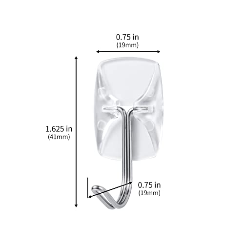 MOVELYST 15 Small Hooks+30 Removable Strips, Clear Wire Hanger Hooks, Damage-Free Utility Hooks, Heavy Duty with Adhesive Strips, No Tools Wall Hook for Hanging, Value Pack - Image 2