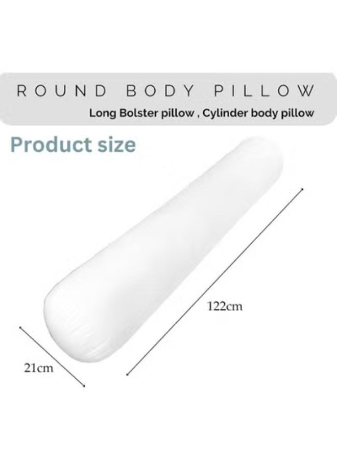 DUNISO Long Pillow, Sleeping Pillow, Round Body Pillow, 21 Cm x 122 Cm, Can Be Used As Sofa Backrest, Bedside Cushion, Pregnancy Pillow, White - Image 3