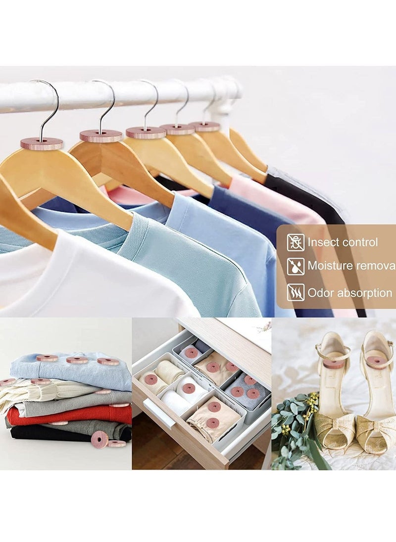 SYOSI Cedar Rings for Hangers Blocks for Clothes Storage 100% Natural Aromatic Wood for Closets and Drawers Accessories Freshener 24-Pack  - Image 5