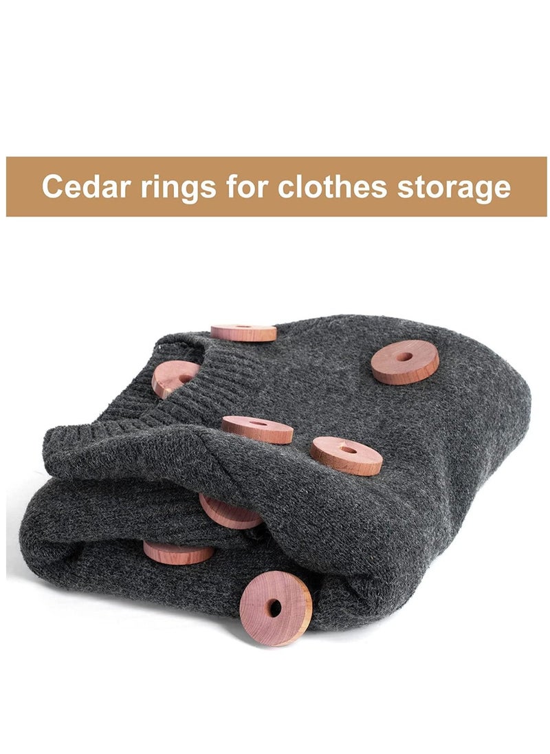 SYOSI Cedar Rings for Hangers Blocks for Clothes Storage 100% Natural Aromatic Wood for Closets and Drawers Accessories Freshener 24-Pack  - Image 2