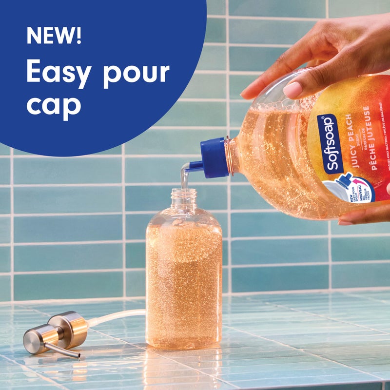 Softsoap Juicy Peach Liquid Hand Soap, Kitchen and Bathroom Hand Soap, Rich Fruity Scent, 50 fl oz Refill Bottle - Image 3