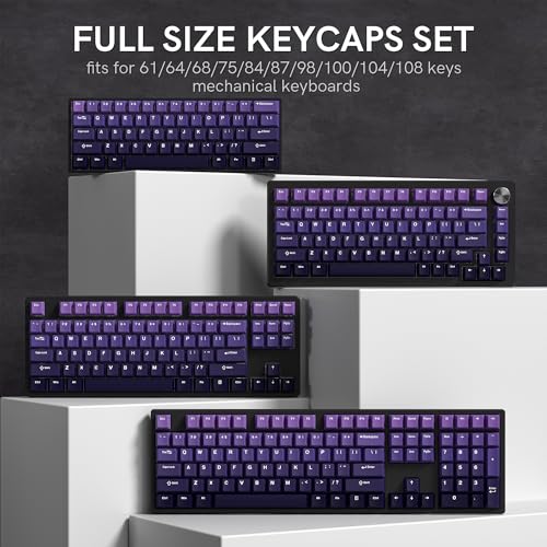dagaladoo Womier PBT keycaps,Gradient Purple Custom keycaps 60 75 100 Percent 132keys Cherry Profile Key caps Set for 100% 75% 65% 60% TKL US Layout Mechanical Keyboard（Not a Keyboard.） - Image 5