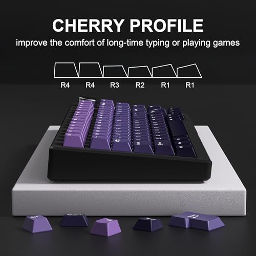 dagaladoo Womier PBT keycaps,Gradient Purple Custom keycaps 60 75 100 Percent 132keys Cherry Profile Key caps Set for 100% 75% 65% 60% TKL US Layout Mechanical Keyboard（Not a Keyboard.） - Image 4