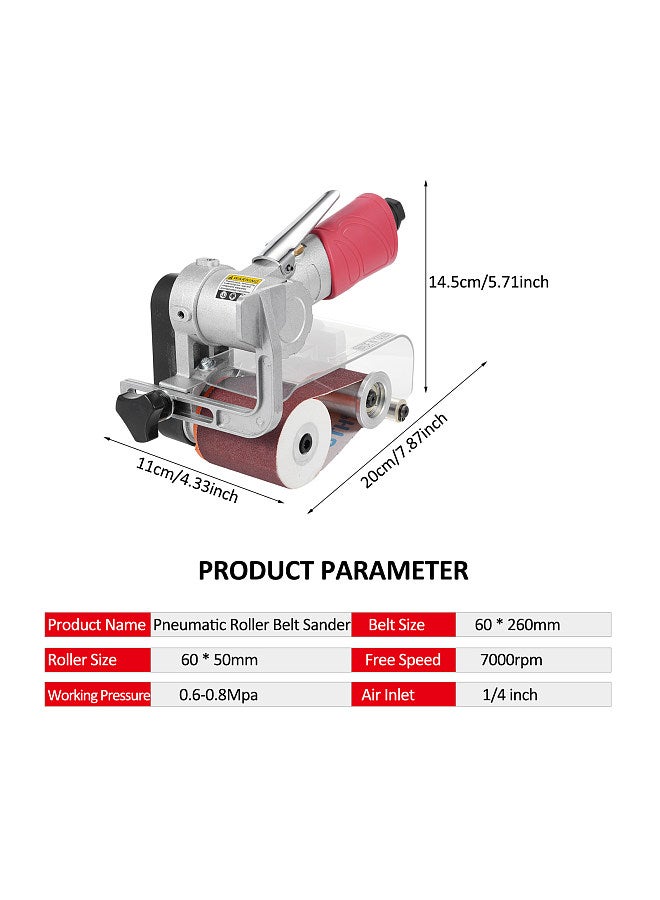 Air Belt Sander Pneumatic Roller Belt Sander Professional Belt Sander Sanding Pneumatic Tool  - Image 3